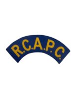 WW2 Royal Canadian Army Pay Corps R.C.A.P.C. Canvas Shoulder Title Insignia Single