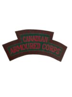 WW2 Canadian Armoured Corps Canvas Shoulder Title Insignia Single