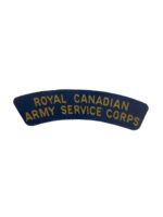 WW2 Royal Canadian Army Service Corps Canvas Shoulder Title Insignia Single