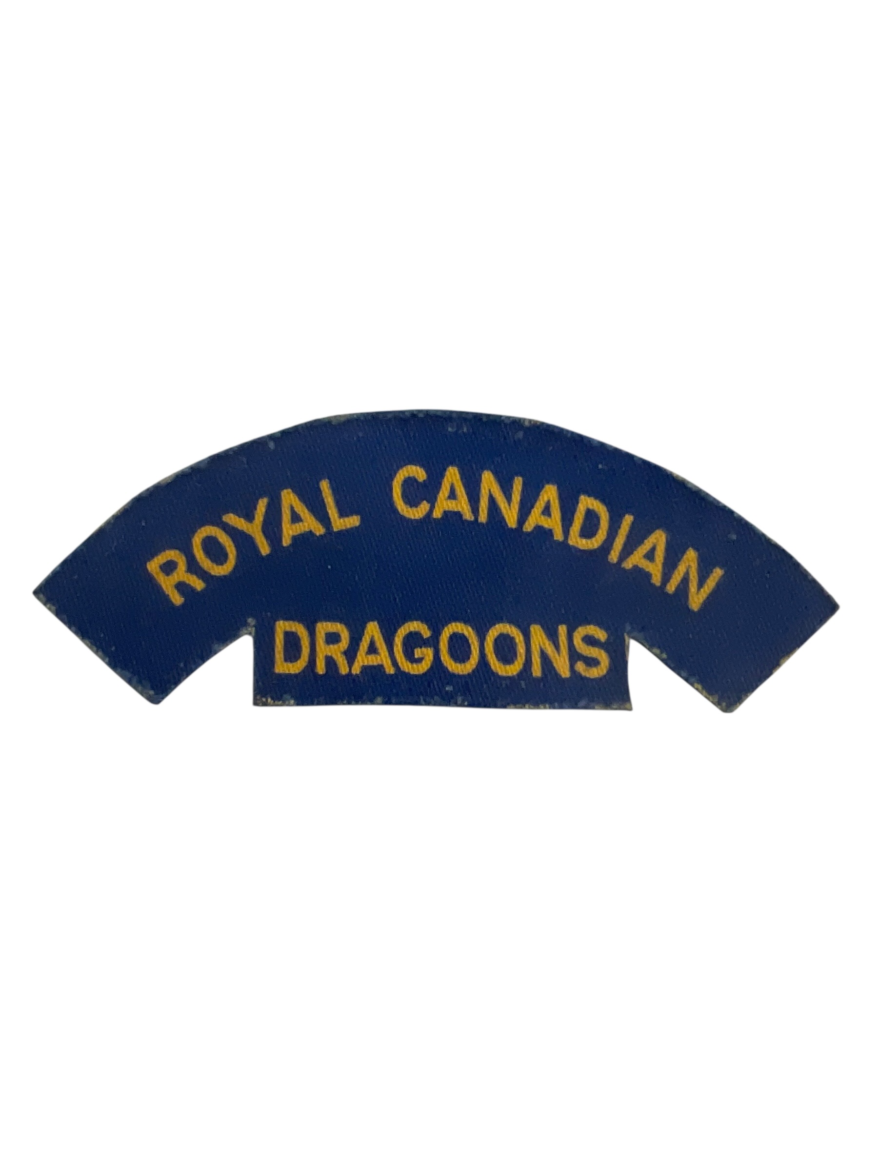 WW2 Royal Canadian Dragoons Canvas Shoulder Title Insignia Single WW2 Royal Canadian Dragoons Canvas Shoulder Title Insignia Single