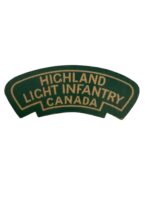 WW2 Canadian Highland Light Infantry Canvas Shoulder Title Insignia Single