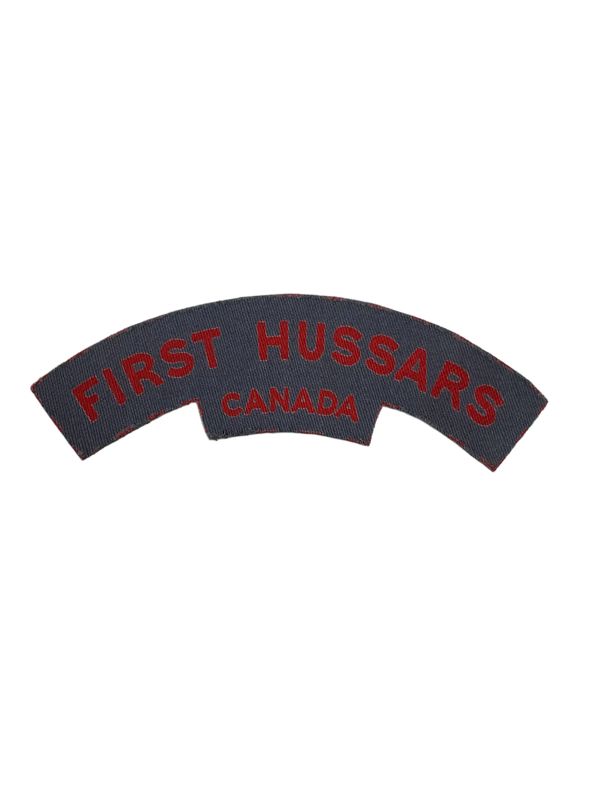 WW2 Canadian First Hussars Canvas Shoulder Title Insignia Single WW2 Canadian First Hussars Canvas Shoulder Title Insignia Single