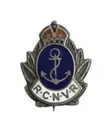WW2 Royal Canadian Naval Volunteer Reserve RCNVR Lapel Badge Sterling Silver