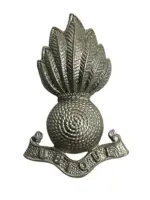 British Royal Artillery Volunteers White Metal Collar Insignia Single British Royal Artillery Volunteers White Metal Collar Insignia Single