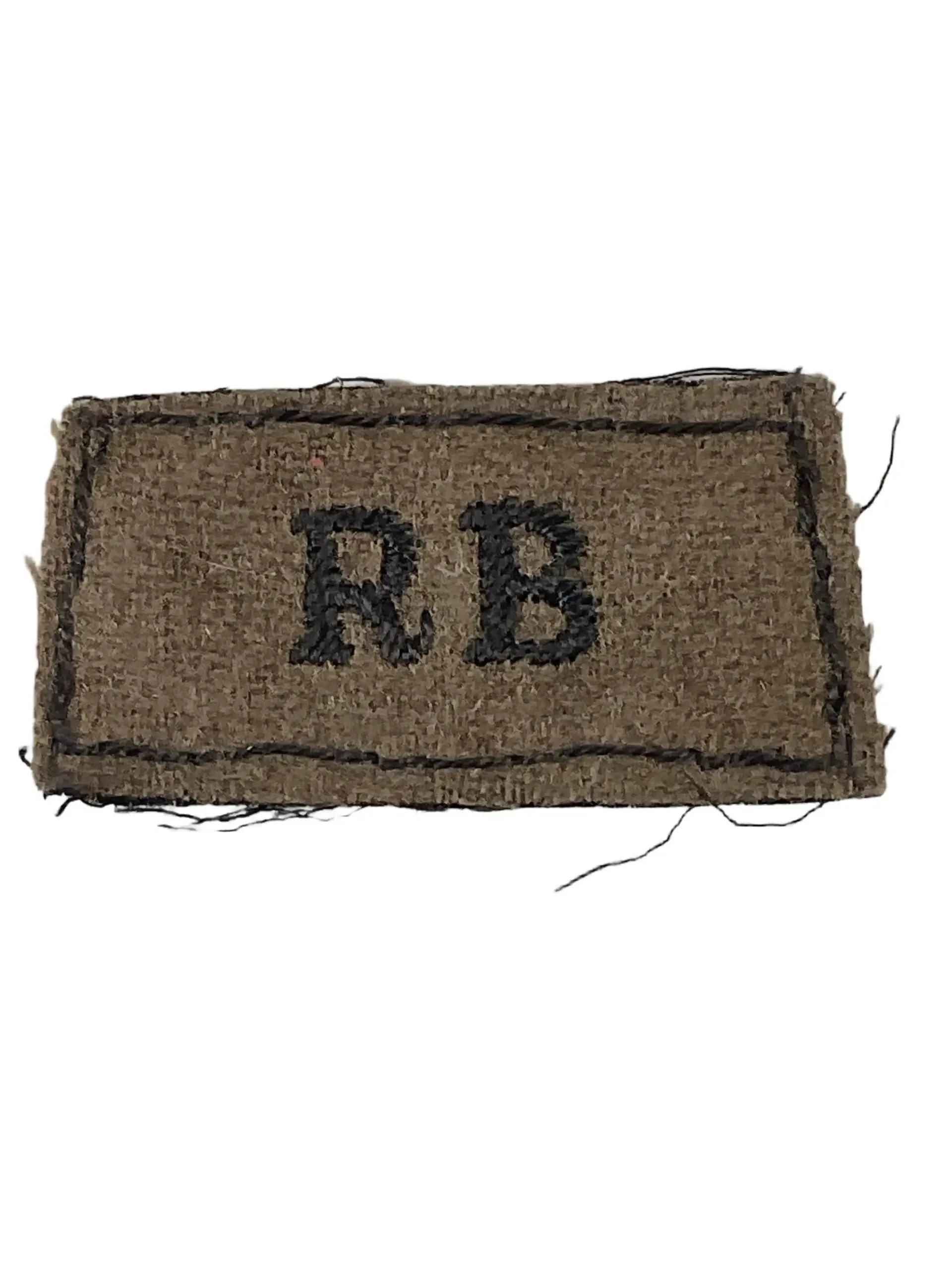 WW2 British Rifle Brigade RB Slip-On Insignia Single WW2 British Rifle Brigade RB Slip-On Insignia Single