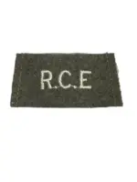 WW2 Royal Canadian Engineers R.C.E. Battle Dress Slip-On Insignia Single WW2 Royal Canadian Engineers R.C.E. Battle Dress Slip-On Insignia Single