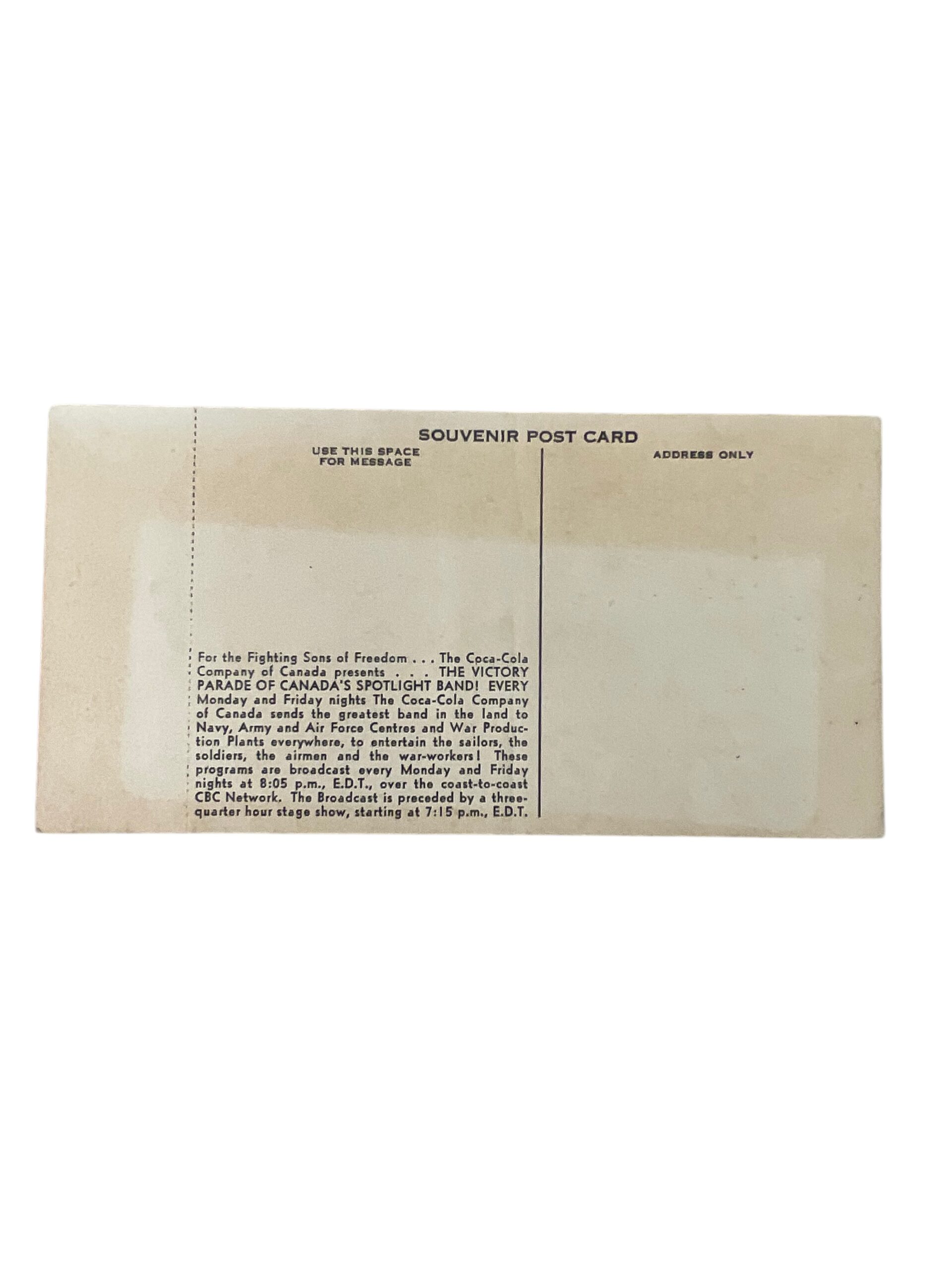 WW2 Canadian RCAF Victory Parade Coca-Cola Ticket WW2 Canadian RCAF Victory Parade Coca-Cola Ticket