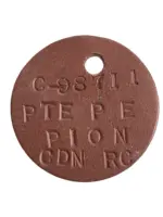 WW2 Canadian Army Dog Tag Insigina Single