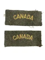 WW2 Canadian CANADA Shoulder Titles Insignia Pair