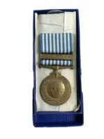 Canadian Army Korean War Service Medal Full Size In Box Named C-850876 V.P. Newfield