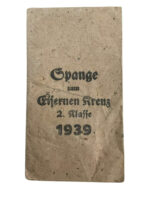 WW2 German Iron Cross 2nd Class Spange Envelope EMPTY