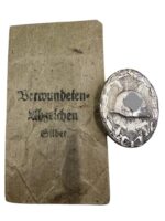WW2 German Silver Wound Badge With Packet of Issue Maker Rudolf Bachtler & Lange
