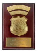 Indonesian National Police Memento from the Chief of Police Irian Jaya Plaque Issued to Canadian 8 1/4" X 6"