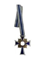 WW2 German Mothers Cross In Bronze With Ribbon Full Size
