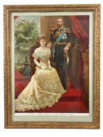 WW1 British BEF King George the 5th and Queen Mary Framed Print 26" X 20"