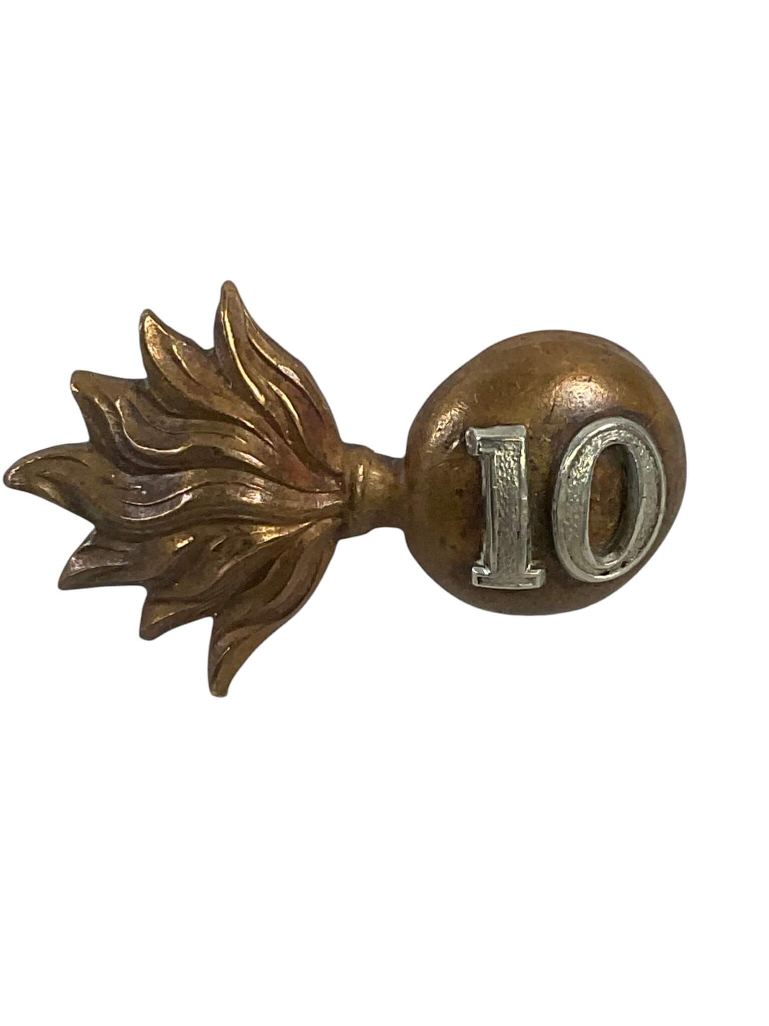 Pre WW1 Canadian CEF 10th Royal Grenadiers Collar Insignia Single Pre WW1 Canadian CEF 10th Royal Grenadiers Collar Insignia Single