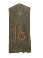 WW1 Imperial German 18th Infantry Feldgrau Shoulder Board Insignia Single