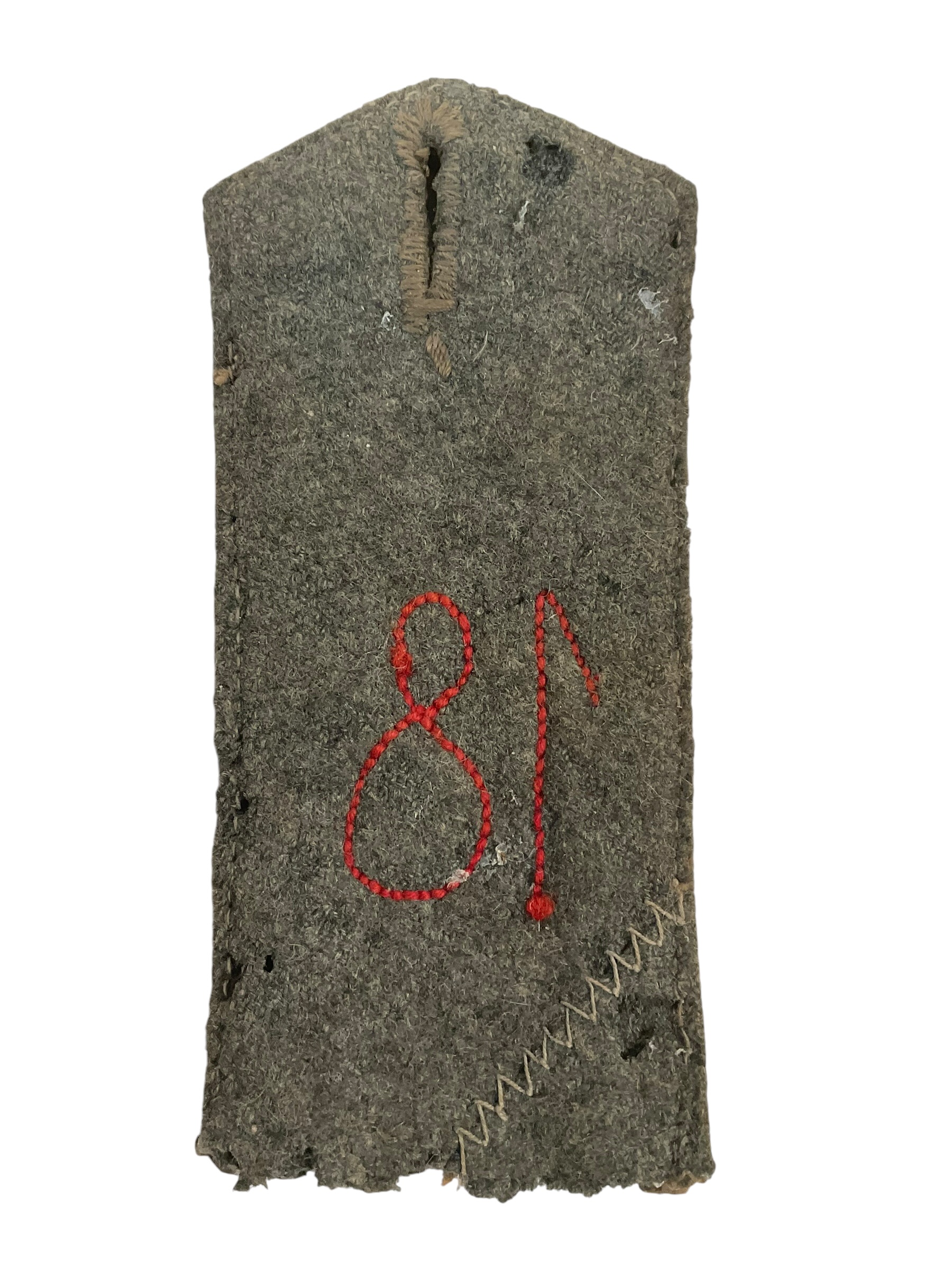 WW1 Imperial German 18th Infantry Feldgrau Shoulder Board Insignia Single WW1 Imperial German 18th Infantry Feldgrau Shoulder Board Insignia Single