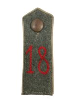 WW1 Imperial German 18th Infantry Feldgrau Shoulder Board Insignia Single