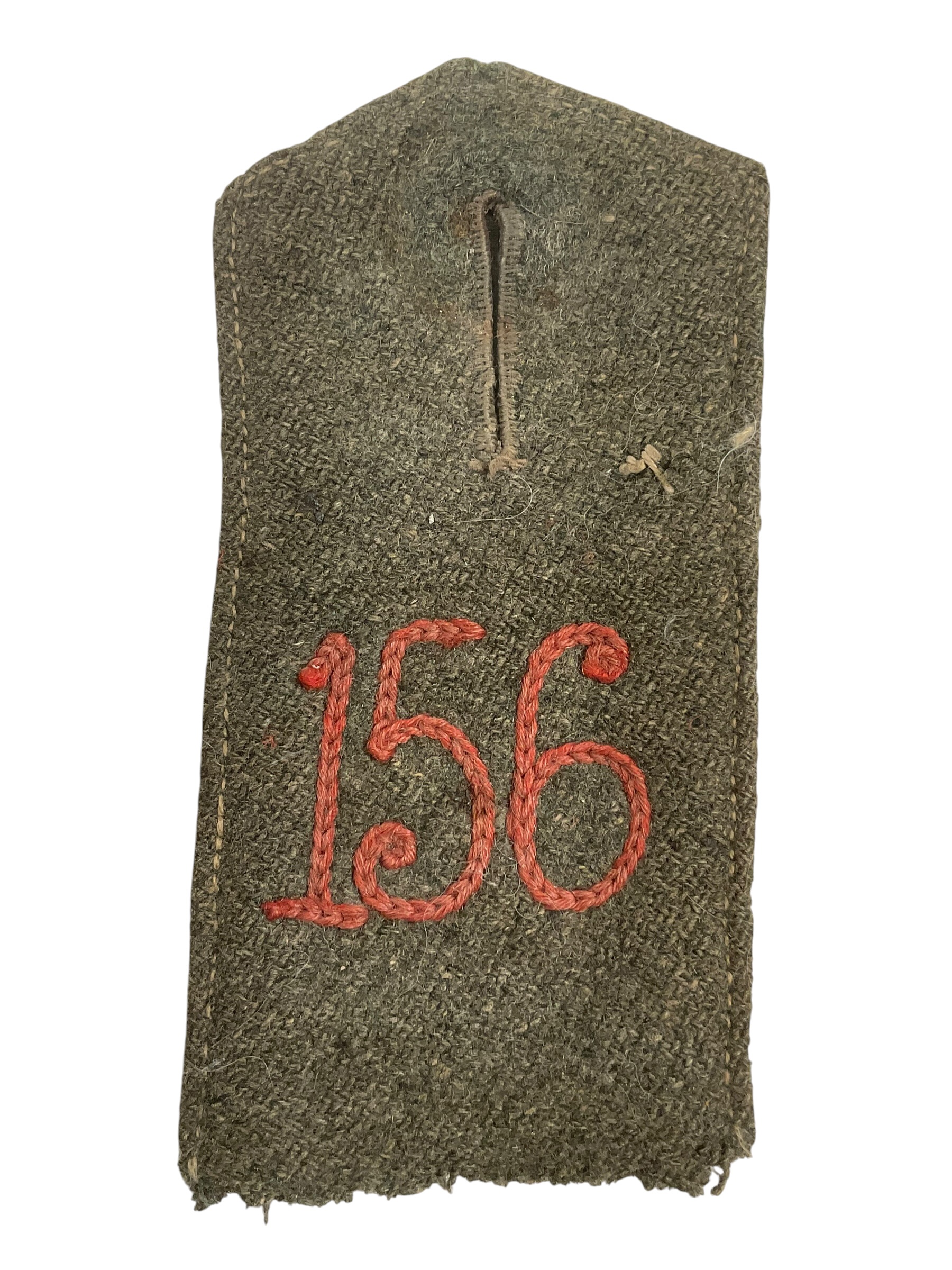 WW1 Imperial German 156th Infantry Feldgrau Shoulder Board Insignia Single WW1 Imperial German 156th Infantry Feldgrau Shoulder Board Insignia Single
