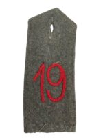 WW1 Imperial German 19th Infantry Feldgrau Shoulder Board Insignia Single