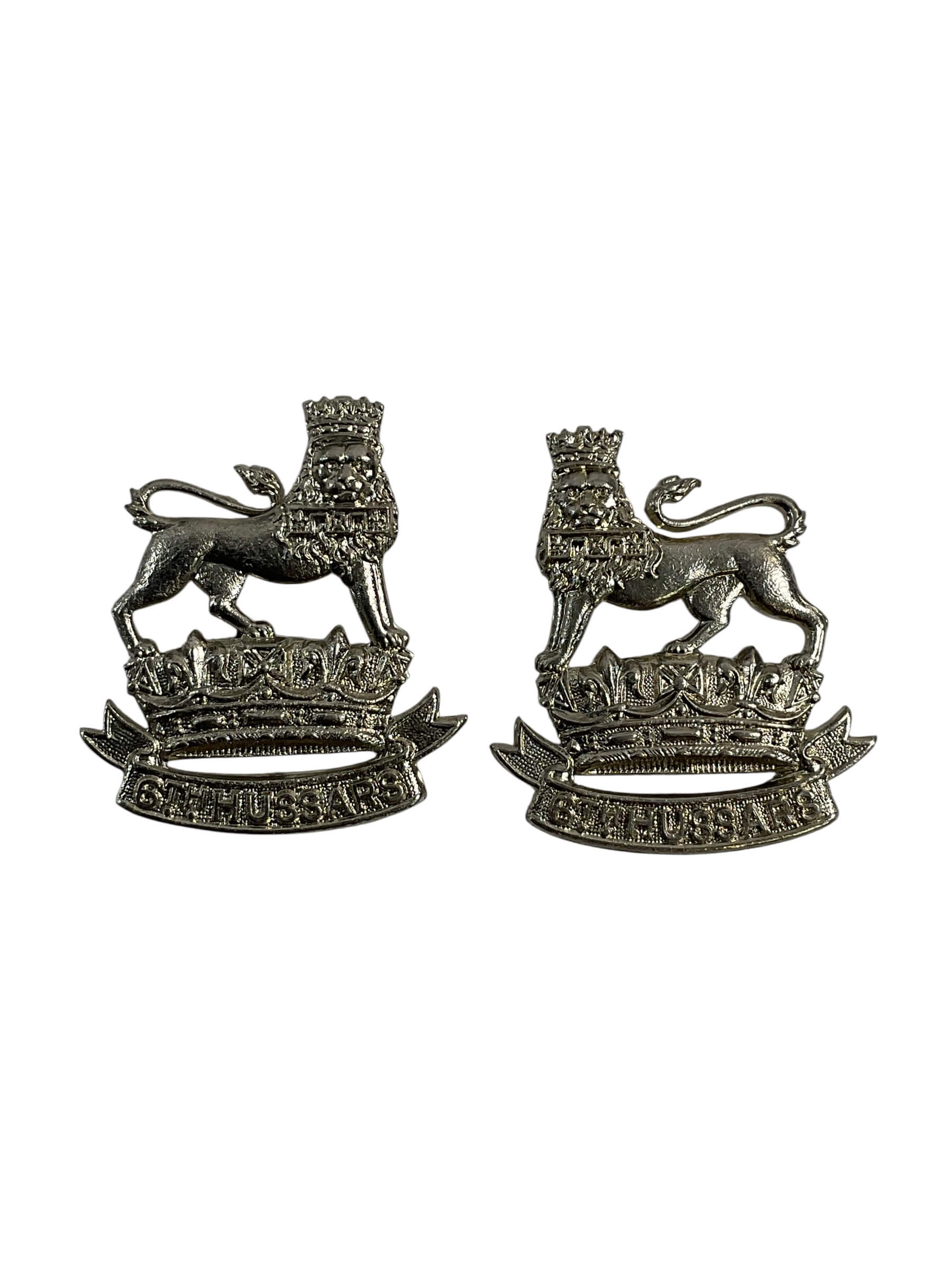 WW2 Canadian 6th Hussars Collars Insigina Pair WW2 Canadian 6th Hussars Collars Insigina Pair