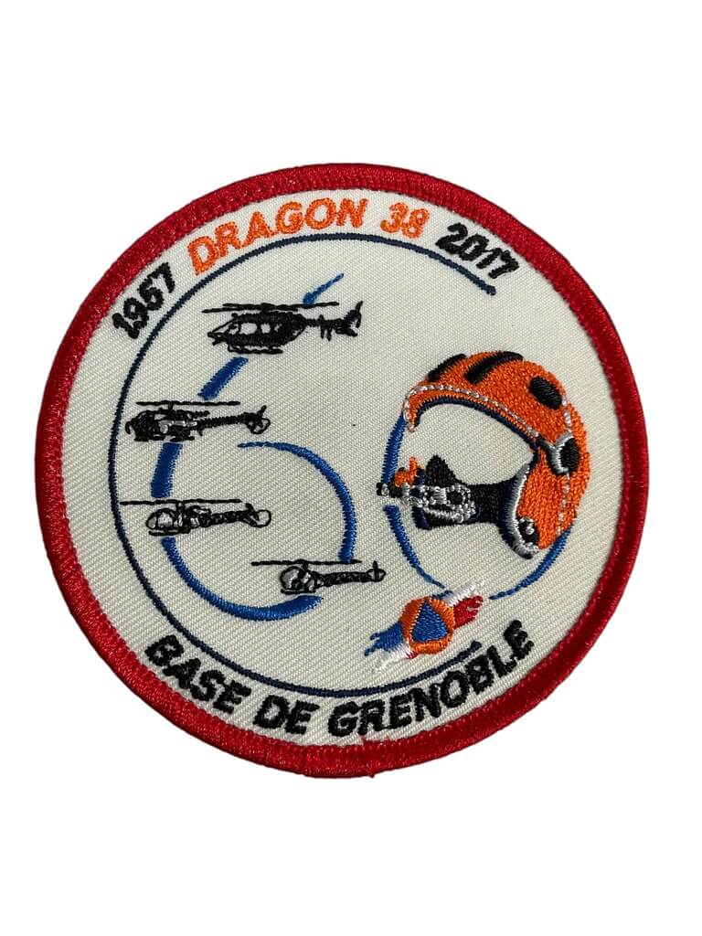 French Civil Security Grenoble Base Dragon 38 60th Anniversary Patch French Civil Security Grenoble Base Dragon 38 60th Anniversary Patch