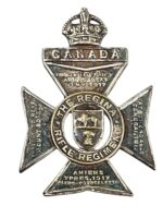 WW2 Canadian The Regina Rifle Regiment Officer's Cap Badge