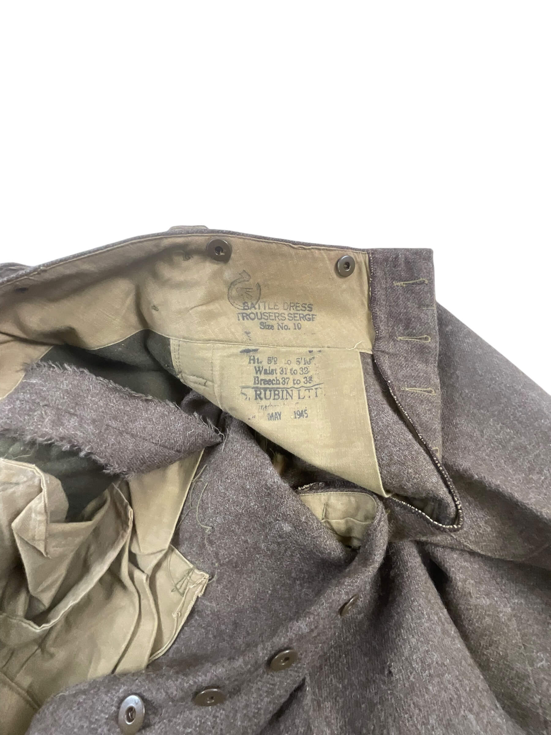 WW2 Canadian Army Battledress Jacket and Trousers Size 10 Dated 1945 WW2 Canadian Army Battledress Jacket and Trousers Size 10 Dated 1945