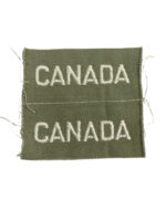 WW2 Canadian CANADA Tropical Shoulder Titles Insignia Pair Uncut