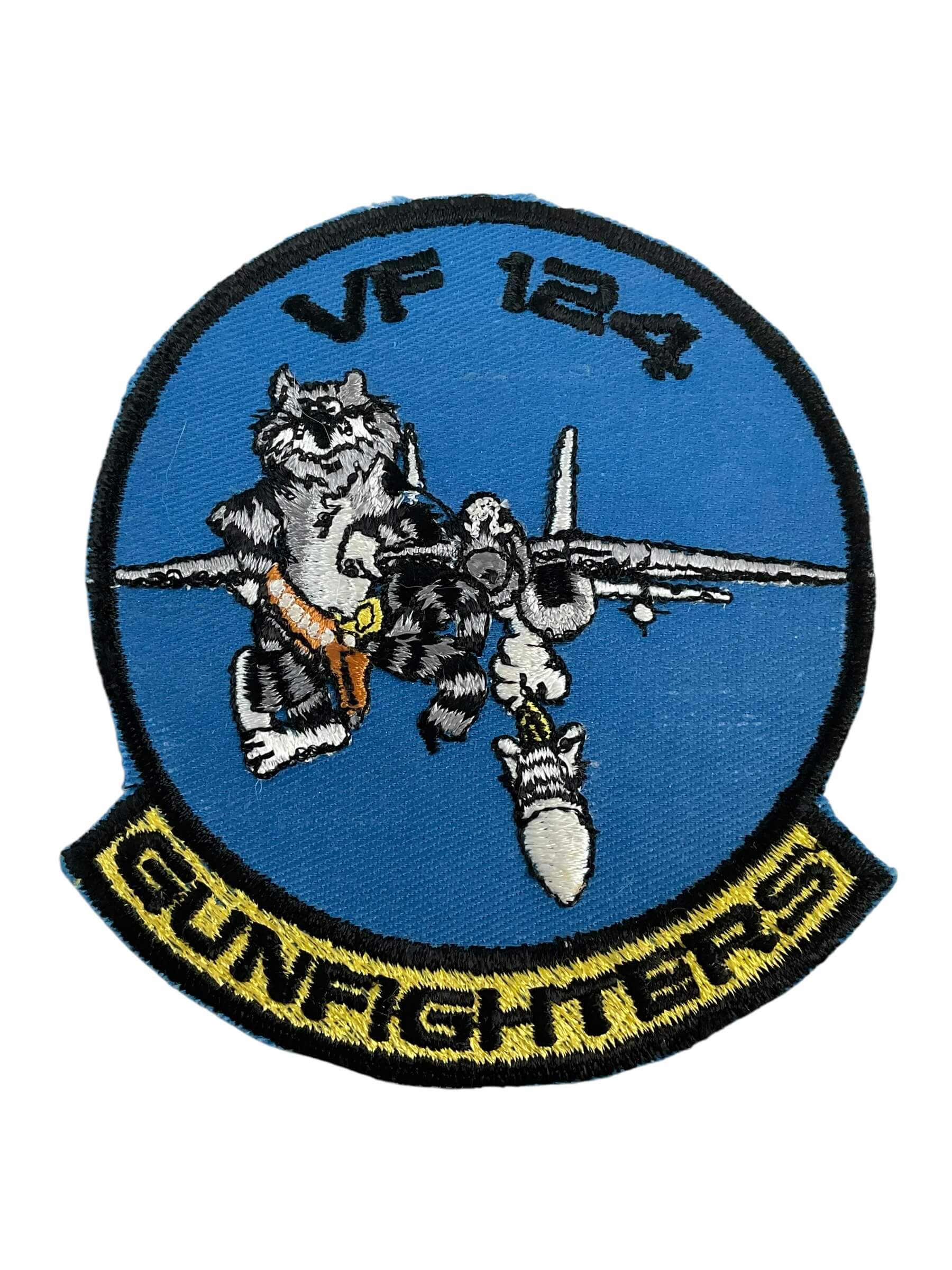 US USN Navy F-14 Tomcat VF-124 Gunfighters Squadron Patch US USN Navy F-14 Tomcat VF-124 Gunfighters Squadron Patch