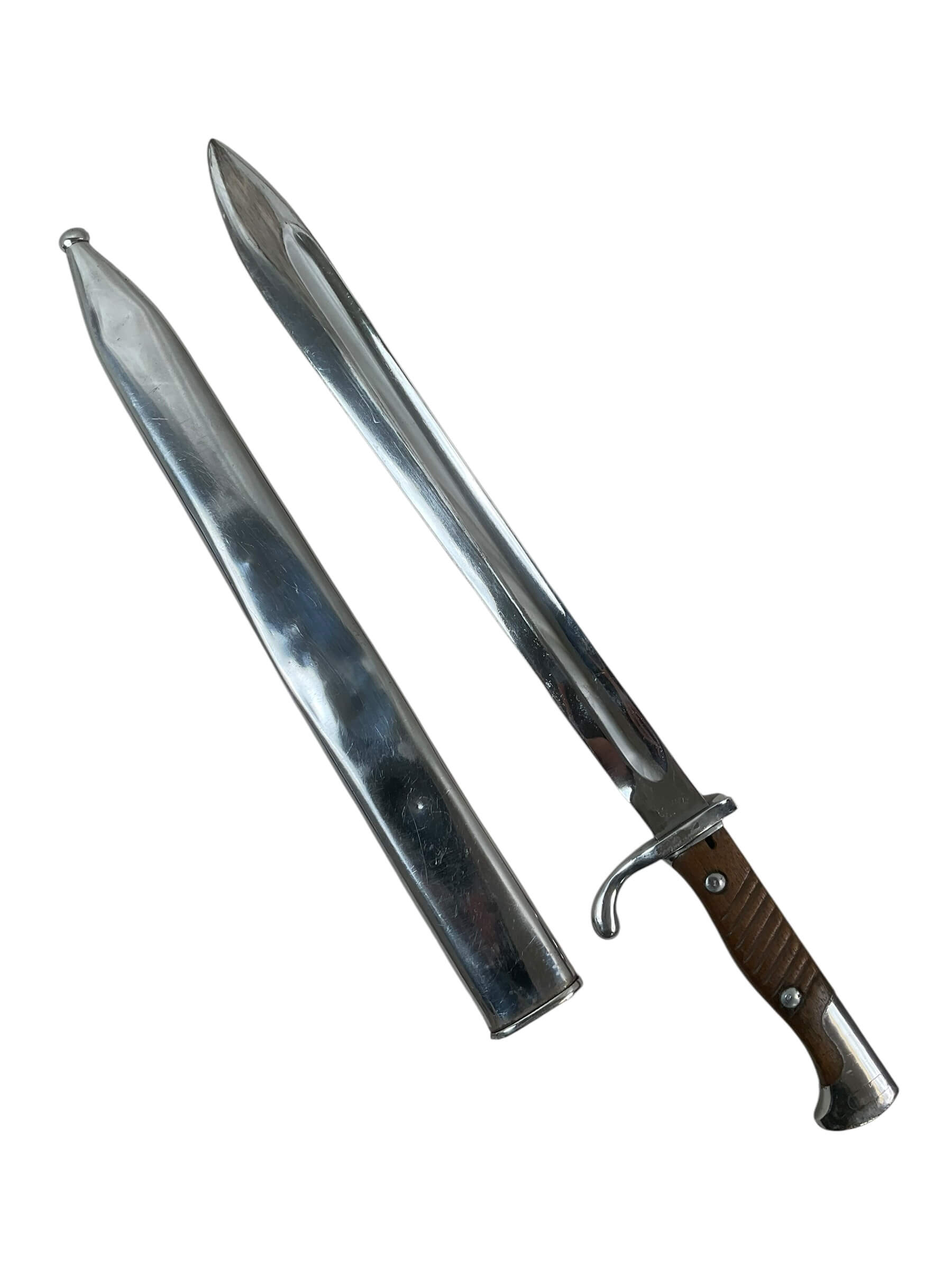 WW1 Imperial German C.G. Haenel Suhl S98 Bayonet and Scabbard Chromed WW1 Imperial German C.G. Haenel Suhl S98 Bayonet and Scabbard Chromed