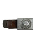 WW2 German Labour Service RAD Aluminum Belt Buckle With Tab Dated 1939 Maker D.R. Franke and Co.
