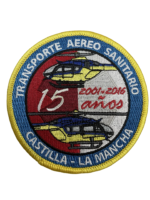 Spanish Air Medical Transport Castilla - La Mancha 15 Years Anniversary Helicopter Patch