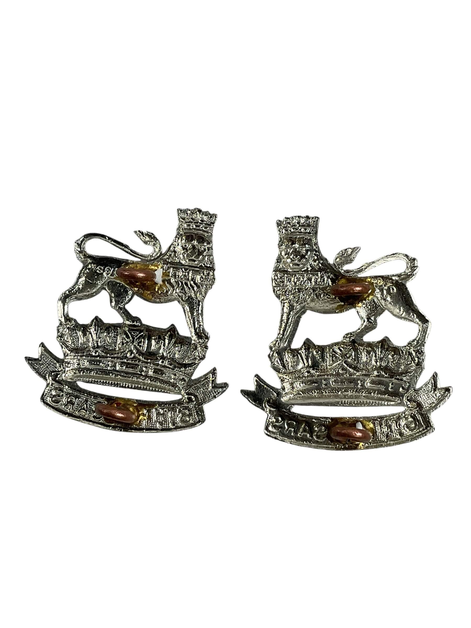 WW2 Canadian 6th Hussars Collars Insigina Pair WW2 Canadian 6th Hussars Collars Insigina Pair