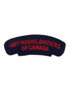 WW2 Canadian 48th Highlanders of Canada Canvas Shoulder Title Insignia Single