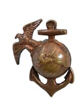 WW2 US USMC Screw Back Collar Insignia Badge Single