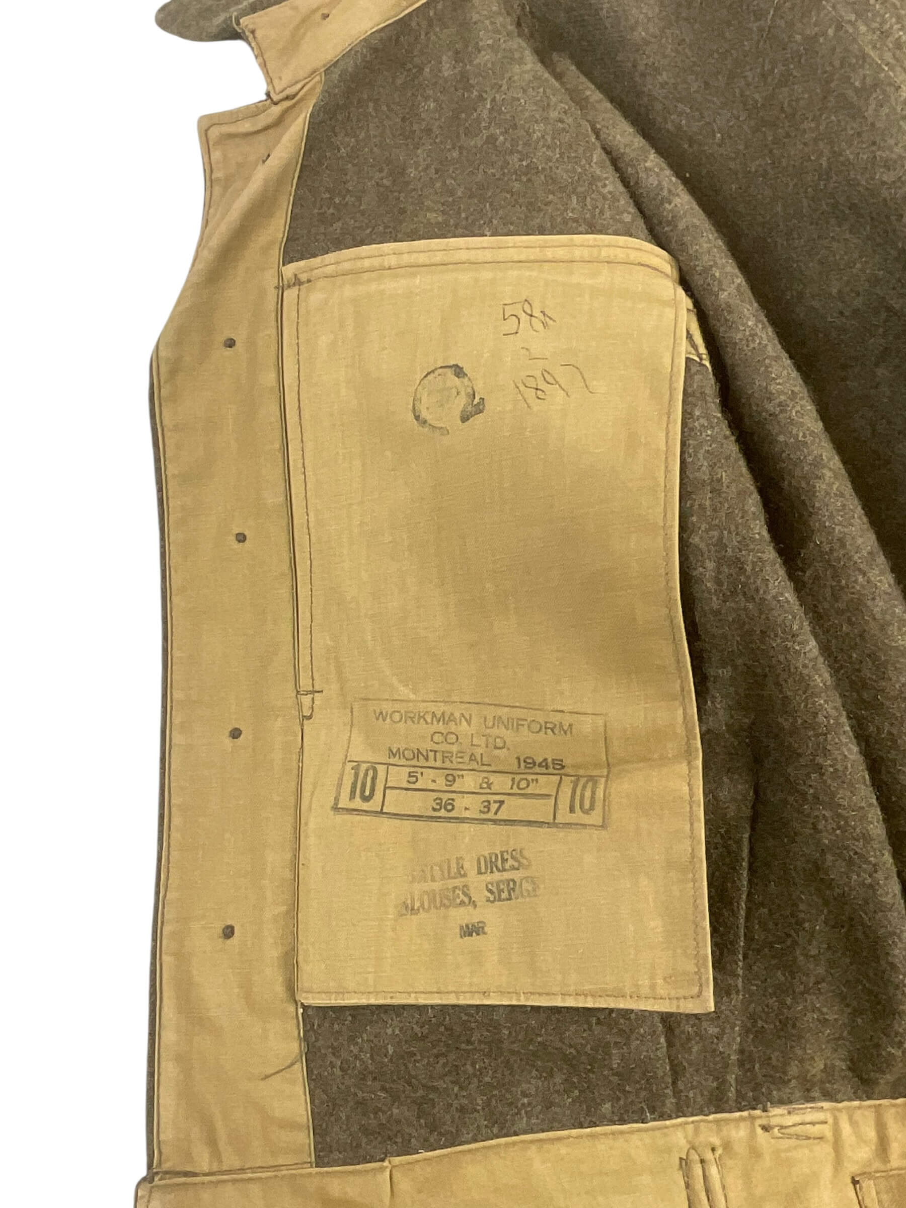 WW2 Canadian Army Battledress Jacket and Trousers Size 10 Dated 1945 WW2 Canadian Army Battledress Jacket and Trousers Size 10 Dated 1945