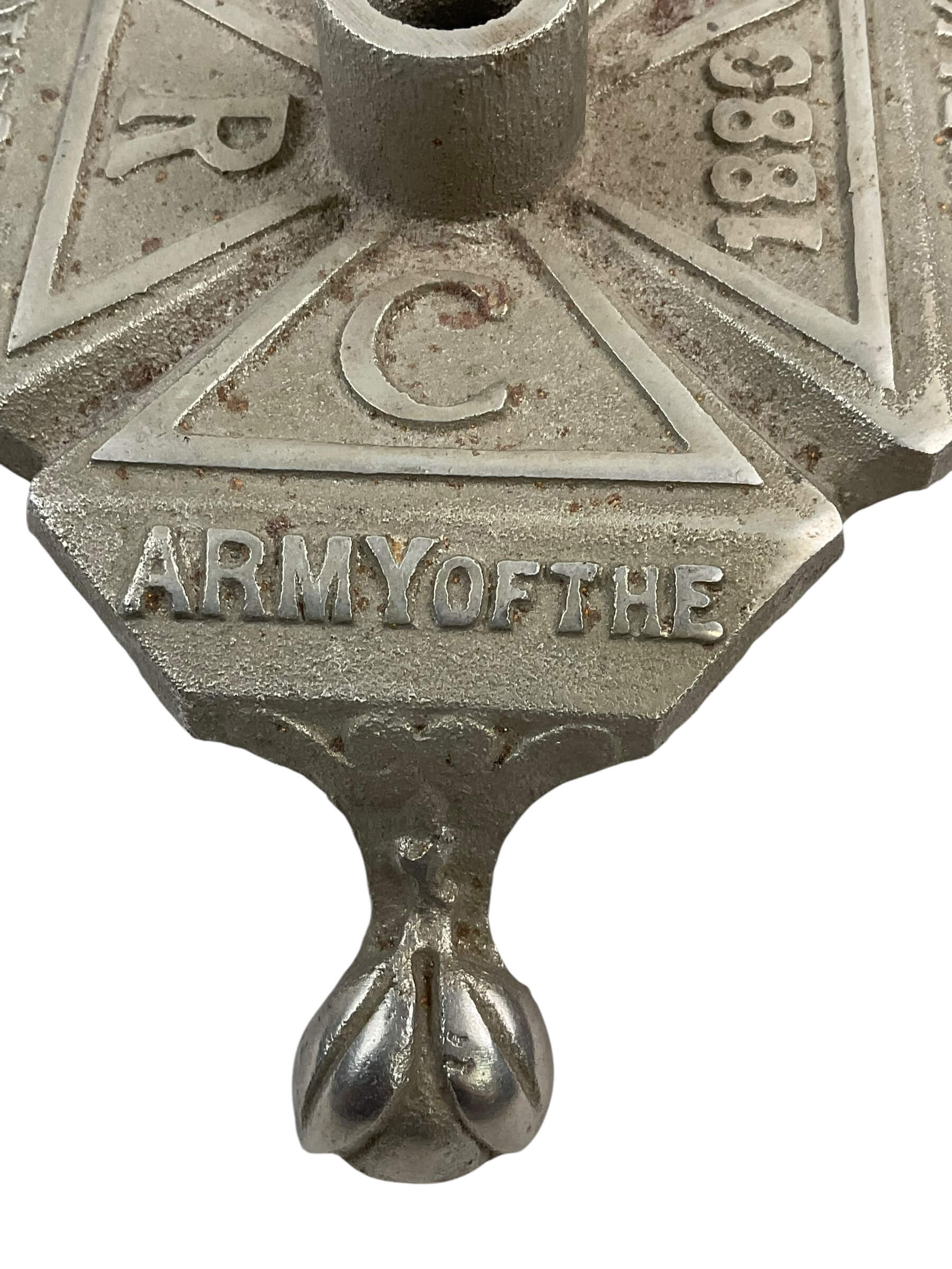 US Grand Army of the Republic Auxiliary Flag Pole Holder 8" X 8" X 3" US Grand Army of the Republic Auxiliary Flag Pole Holder 8" X 8" X 3"