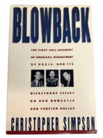 US German Blowback Used Hardcover Reference Book