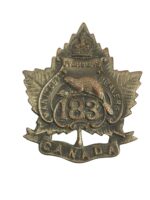 WW1 Canadian CEF 183rd Battalion Collar Insignia Single