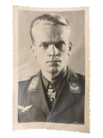 WW2 German Luftwaffe Knights Cross Winner Photograph Postcard 5 1/2" X 3 1/2"