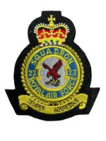 British RAF 23 Squadron Heraldic Colour Crest Patch Vintage
