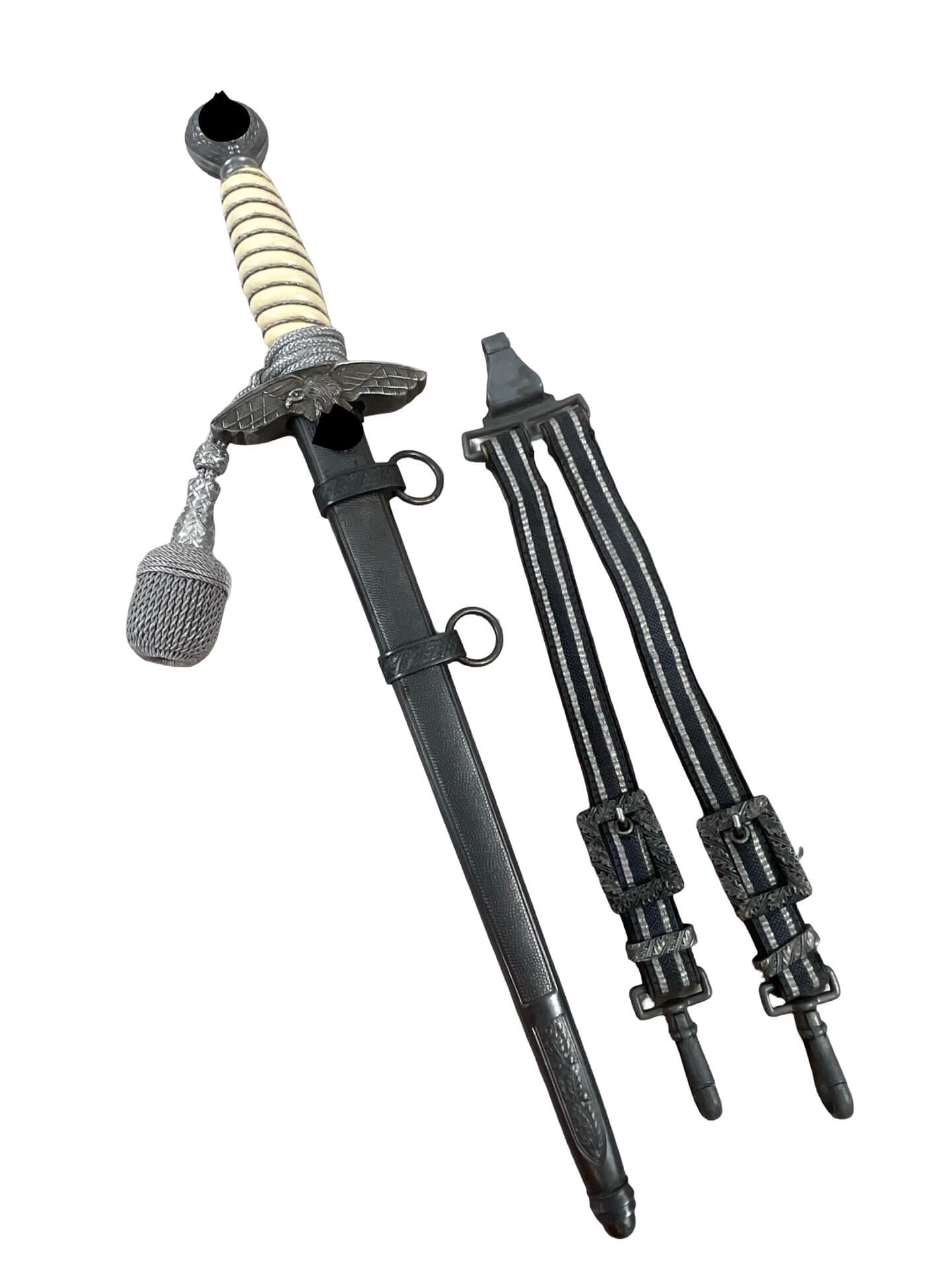 WW2 German Luftwaffe Dagger With Scabbard Knot and Hangers Maker Puma WW2 German Luftwaffe Dagger With Scabbard Knot and Hangers Maker Puma