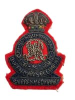 WW2 British Queen Marys Regiment Surrey Yeomanry Officers Bullion Wire Cap Badge WW2 British Queen Marys Regiment Surrey Yeomanry Officers Bullion Wire Cap Badge