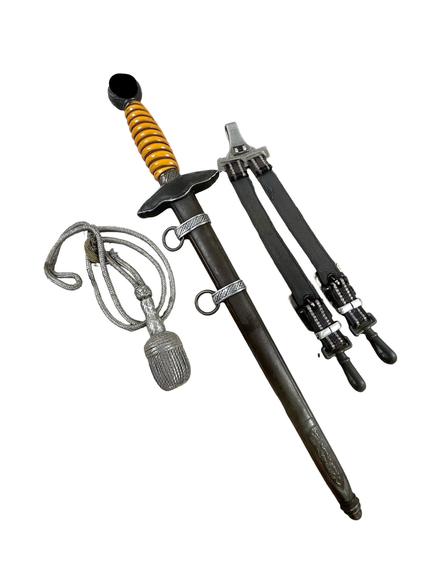 WW2 German Luftwaffe Dagger With Scabbard Hangers and Knot Maker Alcosa WW2 German Luftwaffe Dagger With Scabbard Hangers and Knot Maker Alcosa