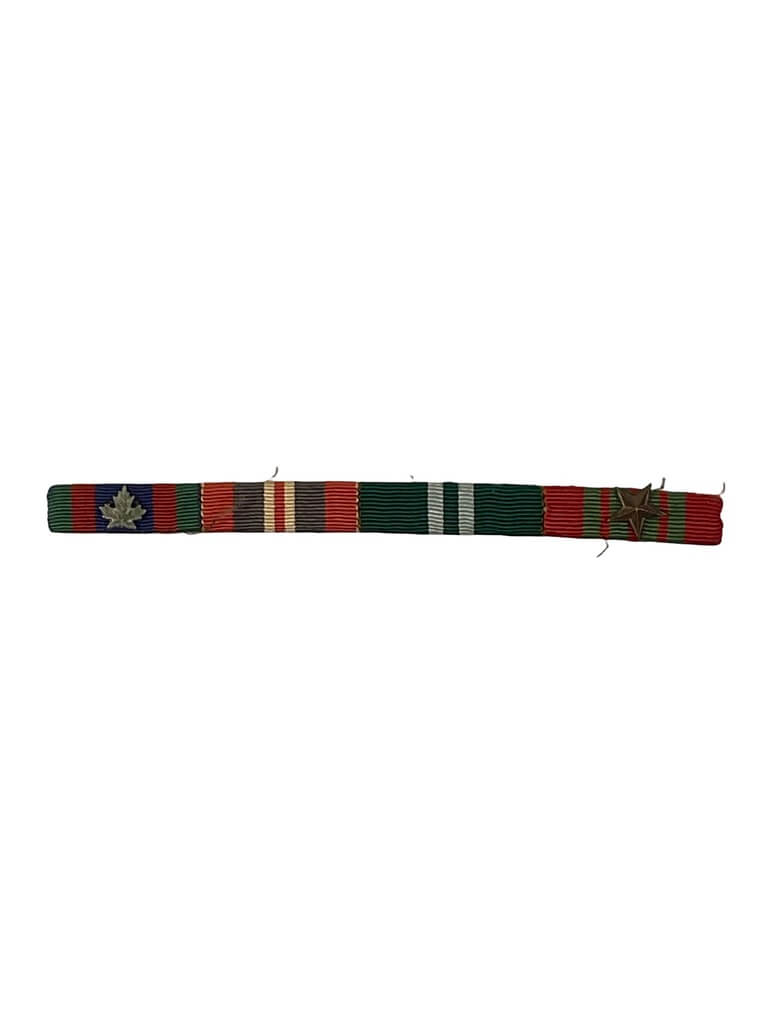 WW2 Canadian Ribbon Bar X 4 With French Decoration WW2 Canadian Ribbon Bar X 4 With French Decoration