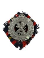 Canadian 79th Cameron Highlanders of Canada Bonnet Badge With Tartan Backing