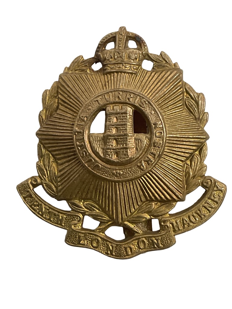 WW1 British BEF 10th County of London Battalion Hackney Cap Badge WW1 British BEF 10th County of London Battalion Hackney Cap Badge