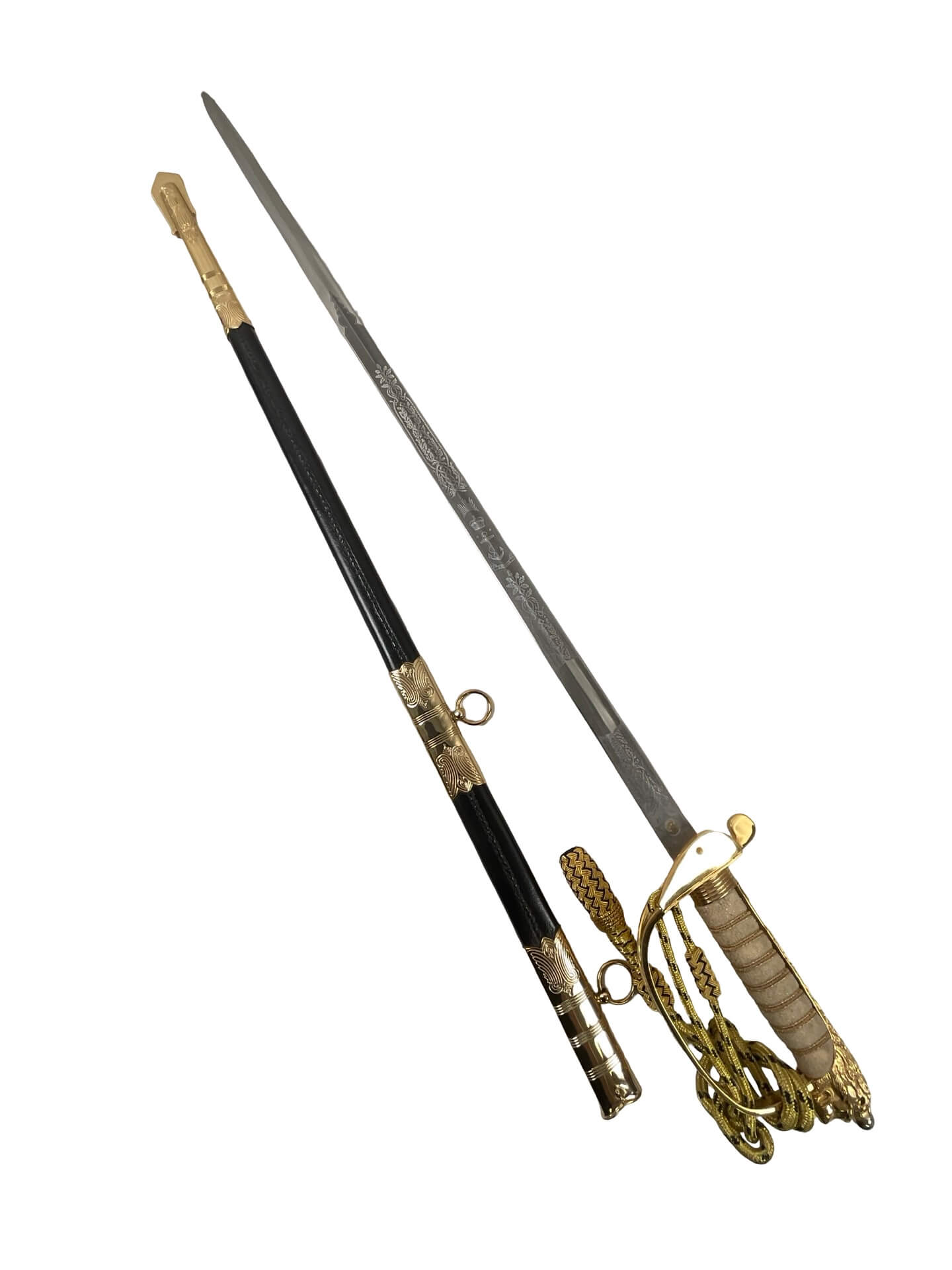 Canadian RCN Navy Officer's Sword with Scabbard and Knot Canadian RCN Navy Officer's Sword with Scabbard and Knot